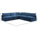 Meridian Plush Navy Velvet Standard Comfort Modular Sectional IMAGE 7