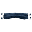 Meridian Plush Navy Velvet Standard Comfort Modular Sectional IMAGE 8