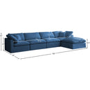Meridian Plush Navy Velvet Standard Comfort Modular Sectional IMAGE 11