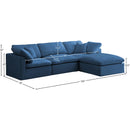 Meridian Plush Navy Velvet Standard Comfort Modular Sectional IMAGE 12