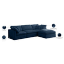 Meridian Plush Navy Velvet Standard Comfort Modular Sectional IMAGE 13