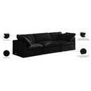 Meridian Plush Black Velvet Standard Comfort Modular Sofa IMAGE 9