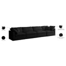 Meridian Plush Black Velvet Standard Comfort Modular Sofa IMAGE 9