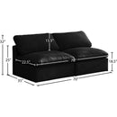 Meridian Plush Black Velvet Standard Comfort Modular Sofa IMAGE 8