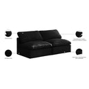 Meridian Plush Black Velvet Standard Comfort Modular Sofa IMAGE 9
