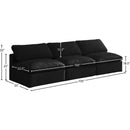 Meridian Plush Black Velvet Standard Comfort Modular Sofa IMAGE 8
