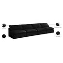 Meridian Plush Black Velvet Standard Comfort Modular Sofa IMAGE 9
