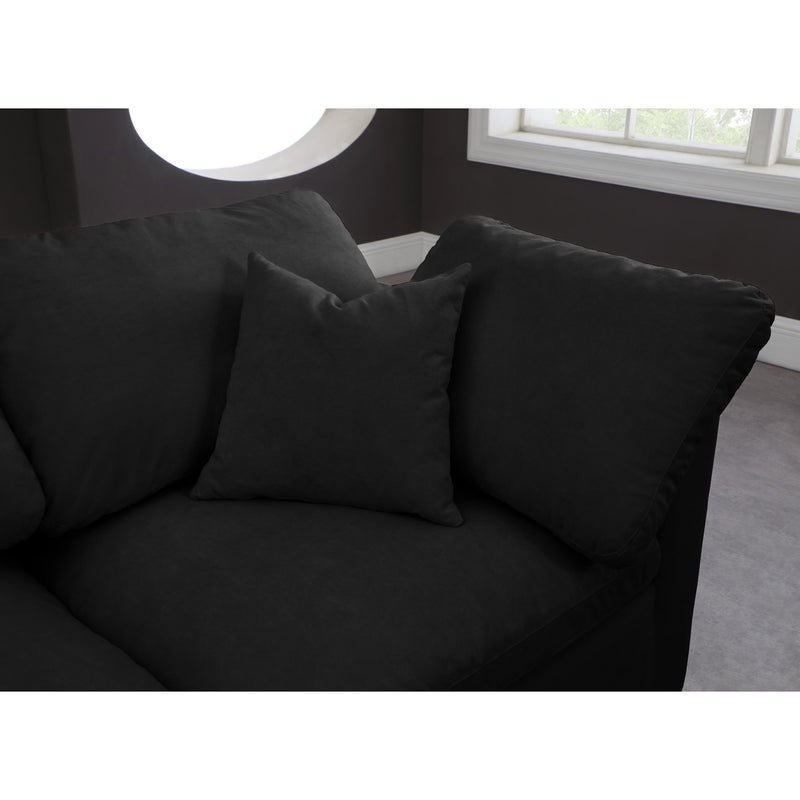 Meridian Plush Black Velvet Standard Comfort Modular Sofa IMAGE 6