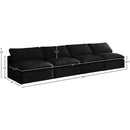Meridian Plush Black Velvet Standard Comfort Modular Sofa IMAGE 8