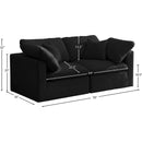 Meridian Plush Black Velvet Standard Comfort Modular Sofa IMAGE 8