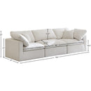 Meridian Plush Cream Velvet Standard Comfort Modular Sofa IMAGE 8