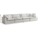 Meridian Plush Cream Velvet Standard Comfort Modular Sofa IMAGE 8