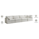 Meridian Plush Cream Velvet Standard Comfort Modular Sofa IMAGE 9