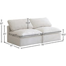 Meridian Plush Cream Velvet Standard Comfort Modular Sofa IMAGE 8