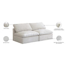 Meridian Plush Cream Velvet Standard Comfort Modular Sofa IMAGE 9