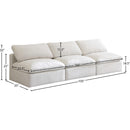 Meridian Plush Cream Velvet Standard Comfort Modular Sofa IMAGE 8