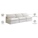 Meridian Plush Cream Velvet Standard Comfort Modular Sofa IMAGE 9