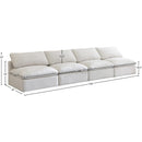 Meridian Plush Cream Velvet Standard Comfort Modular Sofa IMAGE 8