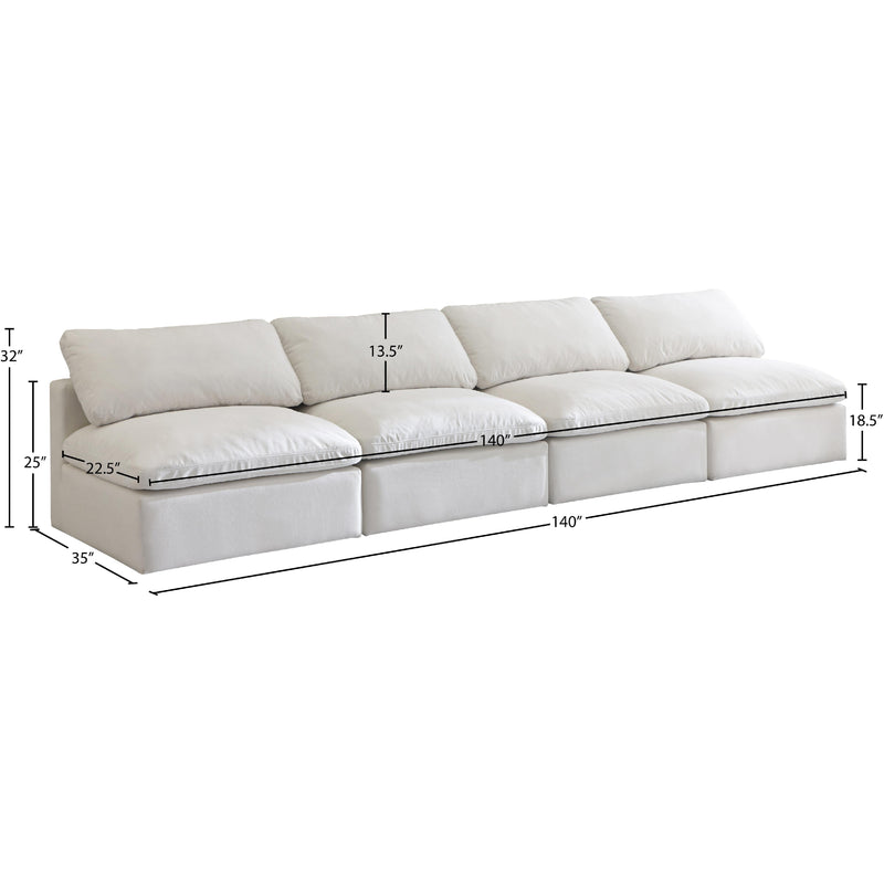 Meridian Plush Cream Velvet Standard Comfort Modular Sofa IMAGE 8