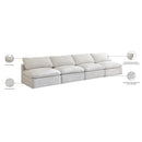 Meridian Plush Cream Velvet Standard Comfort Modular Sofa IMAGE 9