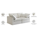 Meridian Plush Cream Velvet Standard Comfort Modular Sofa IMAGE 9