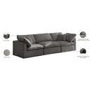 Meridian Plush Grey Velvet Standard Comfort Modular Sofa IMAGE 9