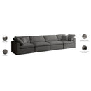 Meridian Plush Grey Velvet Standard Comfort Modular Sofa IMAGE 9