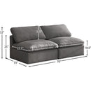 Meridian Plush Grey Velvet Standard Comfort Modular Sofa IMAGE 8