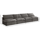 Meridian Plush Grey Velvet Standard Comfort Modular Sofa IMAGE 8