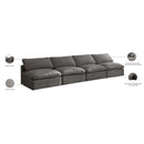 Meridian Plush Grey Velvet Standard Comfort Modular Sofa IMAGE 9
