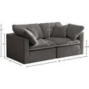 Meridian Plush Grey Velvet Standard Comfort Modular Sofa IMAGE 8