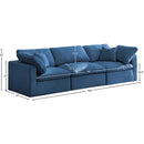 Meridian Plush Navy Velvet Standard Comfort Modular Sofa IMAGE 8