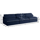 Meridian Serene Navy Linen Textured Fabric Deluxe Comfort Modular Armless Sofa IMAGE 6