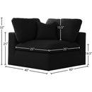 Meridian Serene Black Linen Textured Fabric Deluxe Comfort Modular Corner Chair IMAGE 7