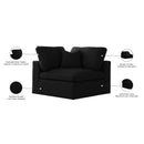 Meridian Serene Black Linen Textured Fabric Deluxe Comfort Modular Corner Chair IMAGE 8