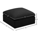 Meridian Plush Black Velvet Standard Comfort Modular Ottoman IMAGE 4
