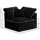 Meridian Plush Black Velvet Standard Comfort Modular Corner Chair IMAGE 5