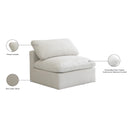 Meridian Plush Cream Velvet Standard Comfort Modular Armless Chair IMAGE 7