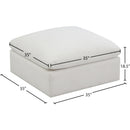 Meridian Plush Cream Velvet Standard Comfort Modular Ottoman IMAGE 4