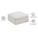 Meridian Plush Cream Velvet Standard Comfort Modular Ottoman IMAGE 5