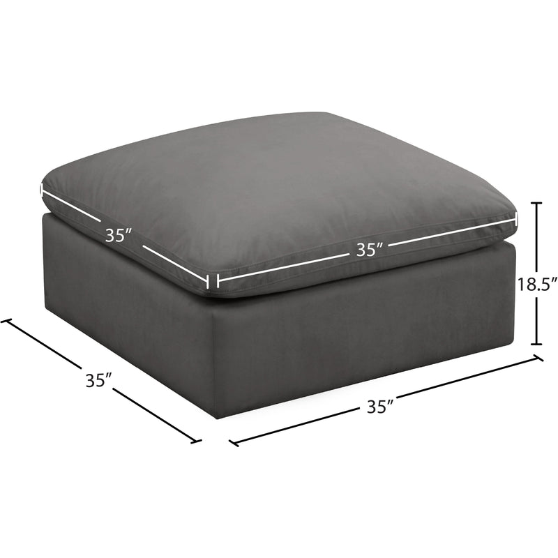Meridian Plush Grey Velvet Standard Comfort Modular Ottoman IMAGE 4
