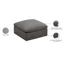 Meridian Plush Grey Velvet Standard Comfort Modular Ottoman IMAGE 5