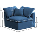 Meridian Plush Navy Velvet Standard Comfort Modular Corner Chair IMAGE 5