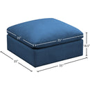 Meridian Plush Navy Velvet Standard Comfort Modular Ottoman IMAGE 4