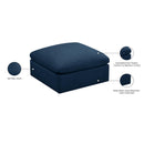 Meridian Plush Navy Velvet Standard Comfort Modular Ottoman IMAGE 5