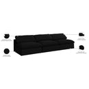 Meridian Serene Black Linen Textured Fabric Deluxe Comfort Modular Armless Sofa IMAGE 7
