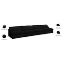 Meridian Serene Black Linen Textured Fabric Deluxe Comfort Modular Armless Sofa IMAGE 8