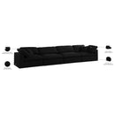 Meridian Serene Black Linen Textured Fabric Deluxe Comfort Modular Sofa IMAGE 9