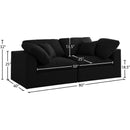 Meridian Serene Black Linen Textured Fabric Deluxe Comfort Modular Sofa IMAGE 8