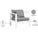 Meridian Nizuc Grey Water Resistant Fabric Outdoor Patio Aluminum Arm Chair IMAGE 8